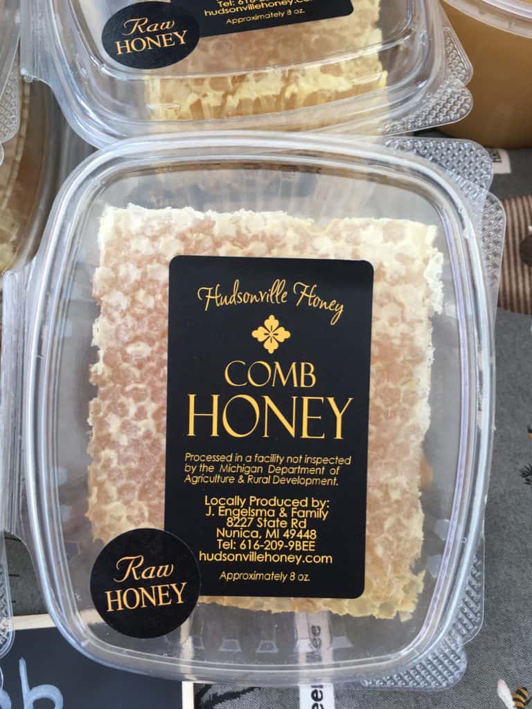 A section of comb honey.