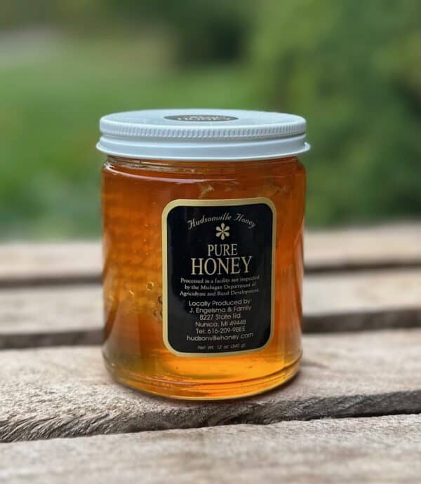 12 oz jar of ultra raw chunk honey,